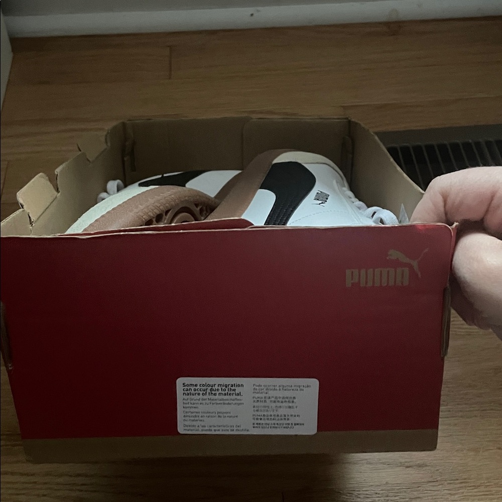 Puma White Black Gum-Accent Low-Profile Sneakers - Picture 7 of 11